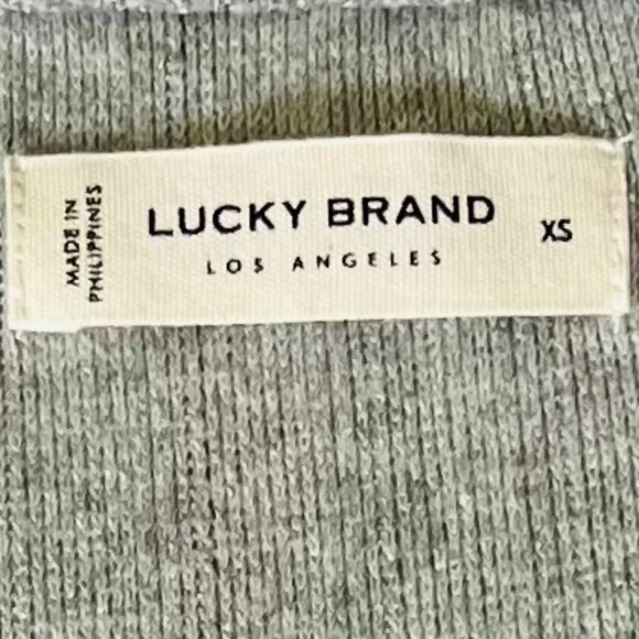 Lucky Brand Square Neck Pointelle Button Front Top in Gray (XS) New with Tag - Picture 14 of 15